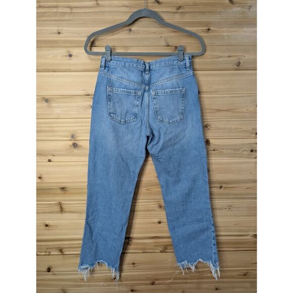 Free People Jeans Women's 25 Blue Distressed Ankle Straight Leg - Picture 4 of 11